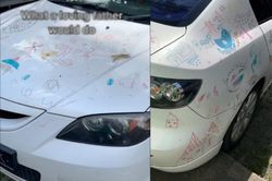 Xế hộp bị vẽ nguệch ngoạc kín xe và lý do đằng sau khiến dân mạng 'tan chảy'
