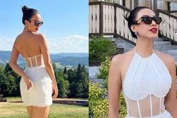 Á hậu Kim Duyên gây sốc khi tiết lộ leo núi với bộ váy ngắn và đôi cao gót đính đá cầu kỳ