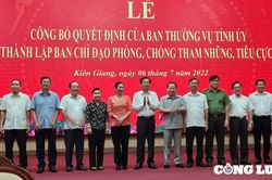 Kiên Giang: Thành lập ban chỉ đạo phòng chống tham nhũng, tiêu cực