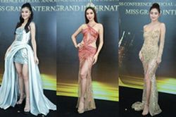 Dàn Hoa hậu Vbiz đọ nhan sắc tại họp báo Miss Grand International 2023: Thùy Tiên chiếm 'spotlight' giữa các đàn chị
