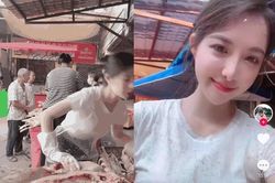 Cô gái bán cá ở chợ gây sốt mạng vì quá xinh đẹp