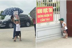'Hộ tống' chị gái đi thi tốt nghiệp THPT, bé trai có loạt hành động 'cưng xỉu'