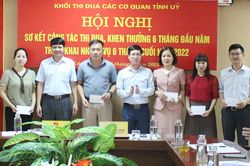 Khối thi đua Các cơ quan Tỉnh ủy khen thưởng 9 cá nhân điển hình tiên tiến