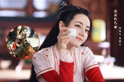 Tạo hình mặc chiến giáp đầy soái khí của Địch Lệ Nhiệt Ba trên phim trường An Lạc Truyện