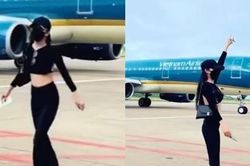 Cô gái khiến dân mạng phẫn nộ khi quay clip nhảy múa ở sân đỗ lúc máy bay đang di chuyển