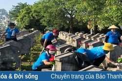 Tổng vệ sinh môi trường, chăm sóc phần mộ liệt sỹ tại Nghĩa trang liệt sỹ Hàm Rồng