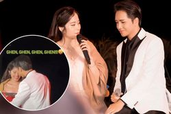 Nam Em ghen ra mặt khi thấy Bạch Công Khanh ôm ấp người con gái khác trên sân khấu