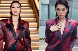 Cùng diện áo vest oversize: Tiểu Vy khoe khéo vòng 1 nóng bỏng, Minh Tú cực cá tính