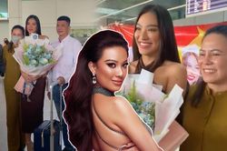 Ba mẹ Kim Duyên tự hào đón con gái tại sân bay