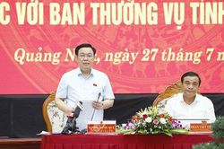 Chủ tịch Quốc hội làm việc với Ban Thường vụ Tỉnh ủy Quảng Nam