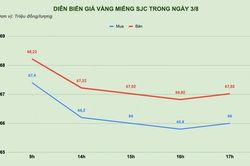 Chóng mặt với giá vàng SJC, quay đi quay lại 'mất' 2 triệu đồng/lượng