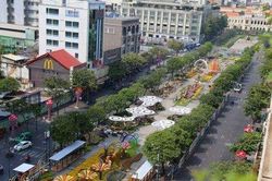 Cấm xe ra vào đường Nguyễn Huệ vào sáng ngày 6/8