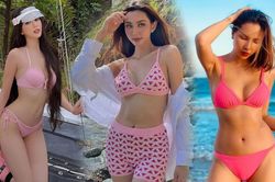 Mỹ nhân Vbiz diện bikini hồng: Miss cut-out Thùy Tiên bất ngờ kín đáo, Ngọc Trinh 'nóng bỏng tay'