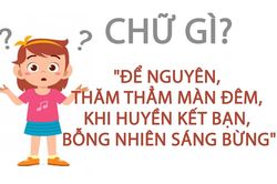 'Để nguyên thăm thẳm màn đêm, khi huyền kết bạn bỗng nhiên sáng bừng' là chữ gì?