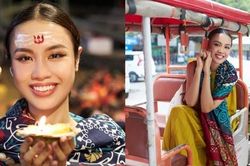 Á hậu Thủy Tiên chia sẻ cảm xúc đặc biệt khi lần đầu trải nghiệm nghi lễ cầu an ở Ấn Độ