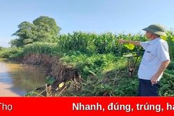 Sạt lở bờ sông tại xã Xuân Huy