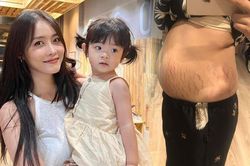 Sau khi bất ngờ thông báo có con hai tuổi, Trương Mỹ Nhân gây sốc với vòng 2 xồ xề, rạn nứt sau sinh