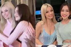 Hoa hậu Đỗ Thị Hà hội ngộ Miss World Karolina Bielawska, cùng khoe nhan sắc ngọt ngào