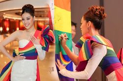 Thoát vai nữ chủ tịch, Hoa hậu Khánh Vân 'chơi lớn' với váy áo mang thông điệp cộng đồng LGBT