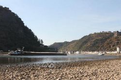 Mực nước sông Rhine giảm thấp kỷ lục, ảnh hưởng đến kinh tế Đức