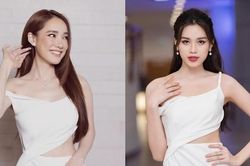 Bí quyết giúp Nhã Phương không lép vế khi đụng hàng trang phục với dàn Hoa hậu đình đám