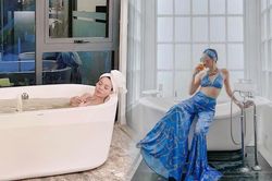 Bộ sưu tập ảnh check-in trong nhà tắm của Lệ Quyên: Lúc lên đồ lồng lộn, lúc lại mặc như không