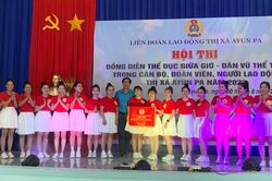 Cụm thi đua số 6 giành giải nhất Hội thi đồng diễn thị xã Ayun Pa năm 2022