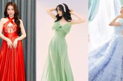 Sở hữu 'guốc thần' 25 cm, Hòa Minzy không ngại diện váy dạ hội đụng hàng các nàng hậu Việt