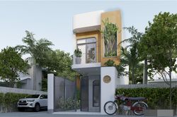 Nhà ống dùng khoảng thông tầng kết hợp cây xanh để lấy ánh sáng