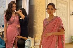 Thùy Tiên diện trang phục truyền thống của Ấn Độ