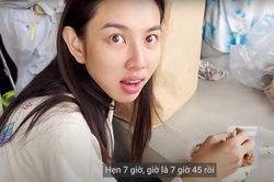 Một ngày làm việc quay cuồng, ăn tạm, ngủ vội của Hoa hậu Thùy Tiên