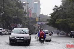 Mưa to gây ngập cục bộ đường giao thông ở Thanh Hóa