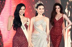 Top 16 MUN - Bùi Lý Thiên Hương xin vía Khánh Vân: Diện váy đỏ may mắn nhận sash từ Thùy Tiên