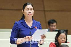 Đồng chí Phó trưởng Đoàn chuyên trách Đoàn đại biểu Quốc hội tỉnh Ma Thị Thúy góp ý Luật Thanh tra (sửa đổi)