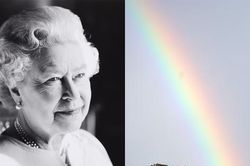 Cầu vồng đôi xuất hiện ngay trước khi Cung điện Buckingham thông báo Nữ hoàng Anh từ trần