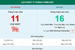 Lịch âm 11/9, xem lịch Chủ nhật ngày 11 tháng 9 năm 2022 là ngày tốt hay xấu?