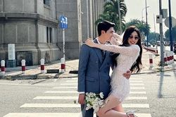 Hé lộ hậu trường chụp ảnh cưới của Á hậu Phương Nga và diễn viên Bình An khiến fan xôn xao