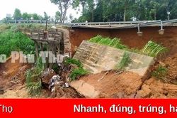Sạt lở tại xã Tu Vũ, huyện Thanh Thủy vẫn tiếp tục