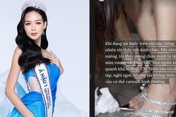 Hé lộ hình ảnh Á hậu Bảo Ngọc tập catwalk đến chảy máu chân khiến fans xót xa