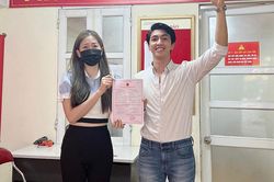 Phương Nga - Bình An lên phường đăng ký kết hôn