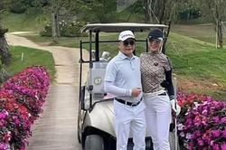 Shark Bình vui vẻ đi đánh golf cùng Phương Oanh, vợ liền cao tay đăng clip con gái khuyên 'đi bước nữa'
