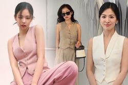 Song Hye Kyo, Jisoo diện áo gile sang chảnh, 'ăn gian' tuổi