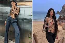 'Đụng hàng' áo xuyên thấu, Minh Tú sang hơn Ngọc Trinh nhờ tinh tế và kim cương