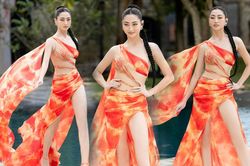 Lương Thùy Linh 'lướt như mây' với váy xẻ đùi cao tít tắp: Các em tránh ra cho chị giật spotlight
