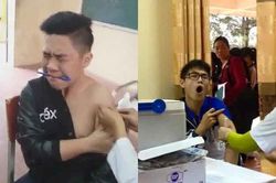'7749' biểu cảm khó đỡ khi đi tiêm phòng gây cười