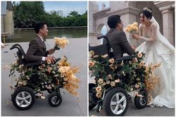 Chiếc xe hoa rước dâu độc nhất vô nhị của 'chàng trai không chân'
