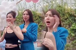 Thùy Tiên giật mình hoảng hốt tại tiệc của Á hậu Diễm Trang: Xứng danh 'Miss biểu cảm'