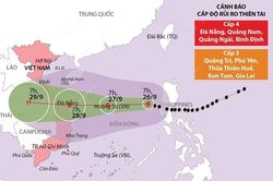 Cập nhật đường đi của bão số 4