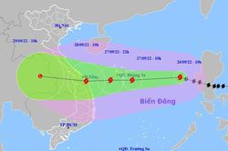 Từ trưa 27-9, vùng biển ngoài khơi từ Quảng Bình đến Ninh Thuận bắt đầu có gió mạnh cấp 8-9