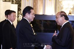 Chủ tịch nước Nguyễn Xuân Phúc dự cuộc gặp mặt cảm ơn các Trưởng đoàn tham dự Lễ Quốc tang cố Thủ tướng Abe Shinzo